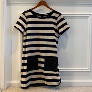 J CREW Dress Nacvy Cream Stripe Medium